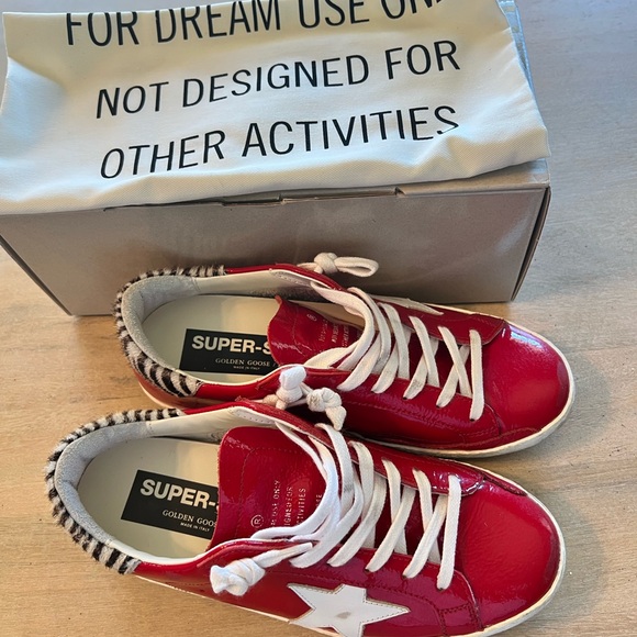 Red Superstar Sneakers with White Star size 38.  Like new - Picture 5 of 5